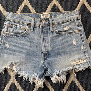 AGOLDE Parker Distressed High-Rise Denim Shorts 25 Women’s